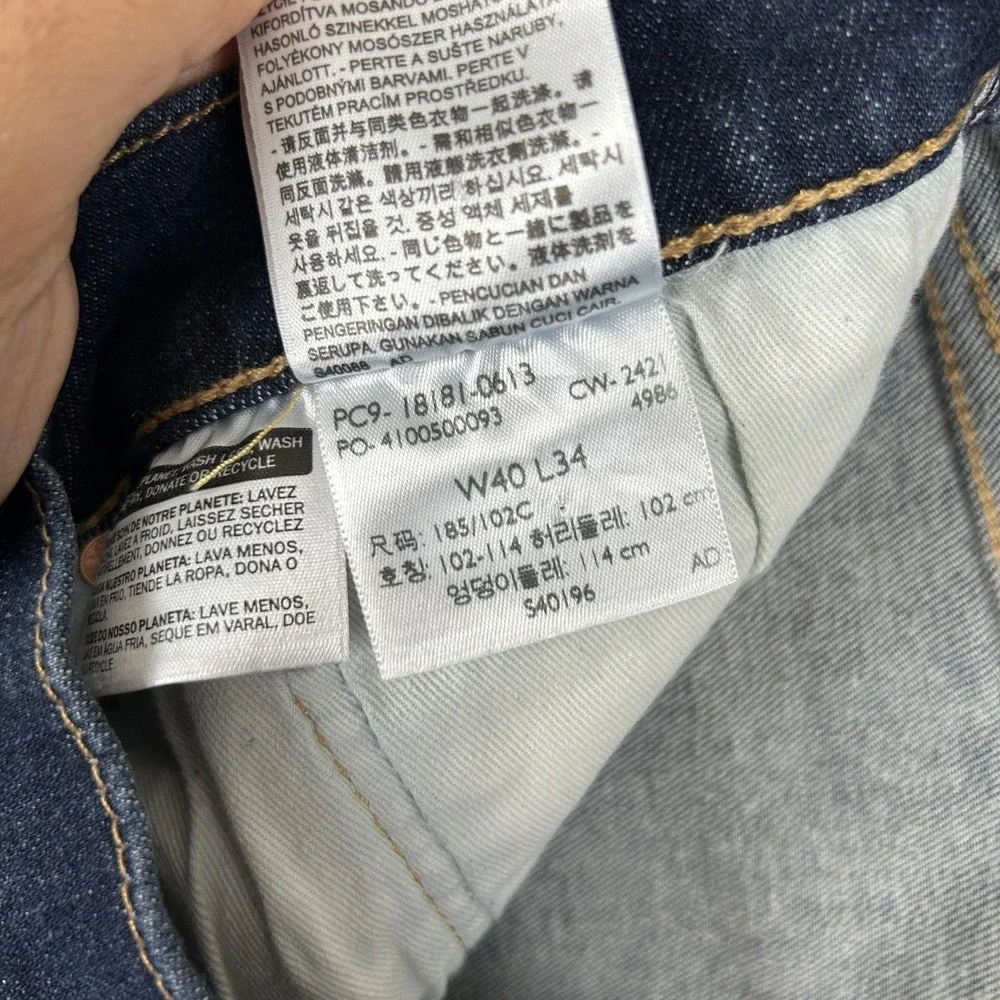 Levis 541 Jeans Mens 40x34 Blue Denim Taper Stretch Premium Big‎ E